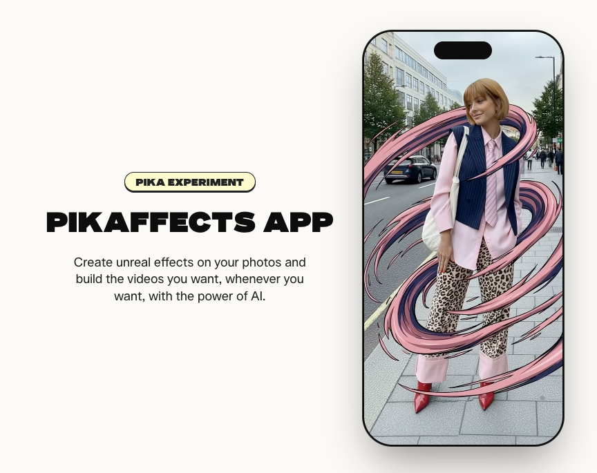 Pika Pikaffects example showing AI-generated visual transformation
